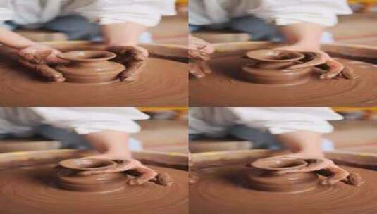 新疆土陶村土陶制作慢镜头竖版竖屏高清在线视频素材下载