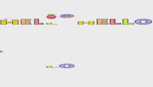 有趣的贴纸变形到你好文本垂直高清在线视频素材下载