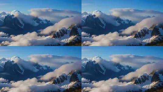 雪山山峰山脉雪景高清在线视频素材下载