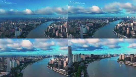 4K无人机航拍上海城市无限自然风光高清在线视频素材下载