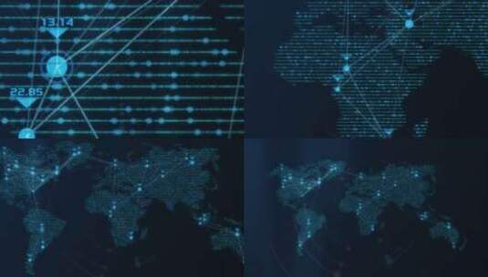 带网络的世界地图高清在线视频素材下载
