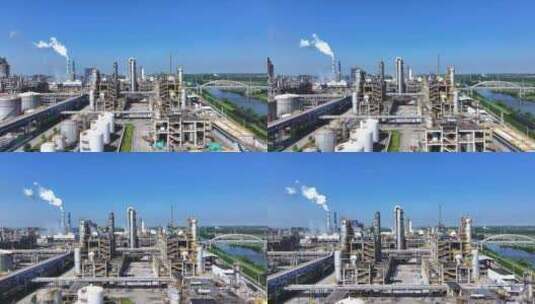 石油石油化工厂工业航拍高清在线视频素材下载