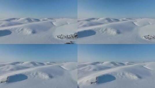 呼伦贝尔冬季原野雪景高清在线视频素材下载