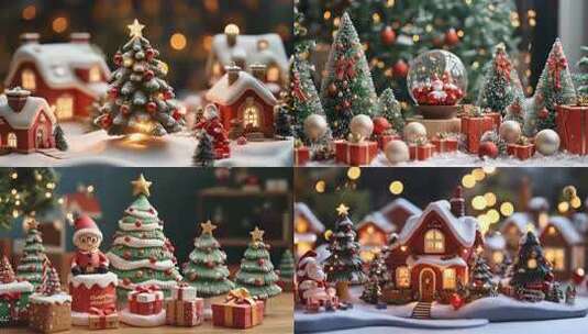 圣诞节节日气氛圣诞老人cg效果高清在线视频素材下载