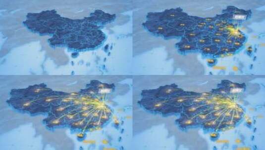 南京市栖霞区辐射全国网络地图ae模板高清AE视频素材下载