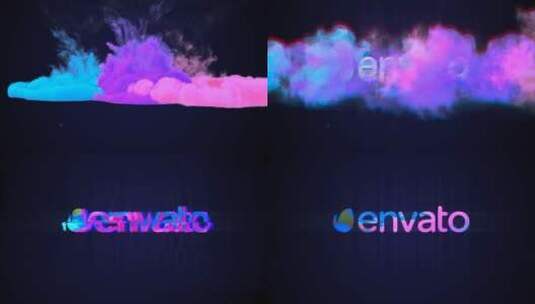 清新彩色烟雾明亮粒子logo演绎AE模板高清AE视频素材下载