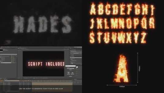 动画火焰字体素材包AE模板高清AE视频素材下载