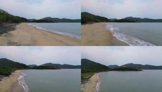 飞过巴西海滩的沙滩高清在线视频素材下载