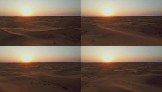 夕阳下的腾格里沙漠高清在线视频素材下载