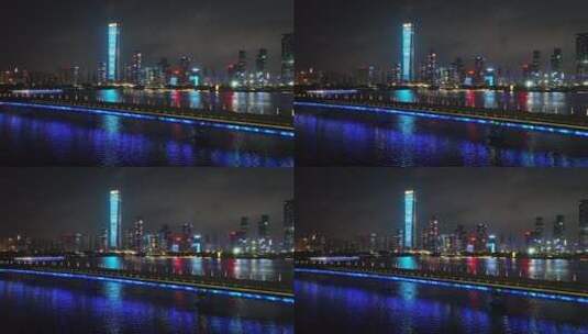 深圳南山区建筑群夜景合集高清在线视频素材下载