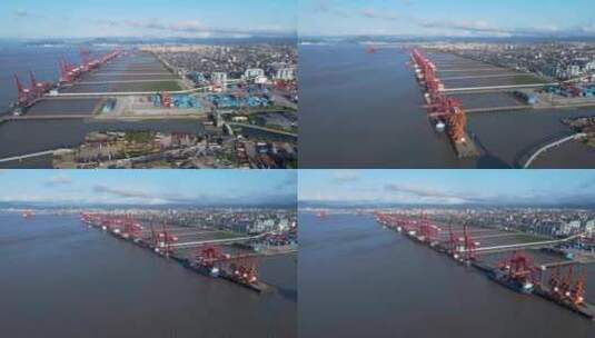 宁波北仑港码头航拍4视频高清在线视频素材下载