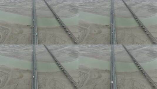 中国海上高速公路航拍沈海高速路滨海特大桥高清在线视频素材下载