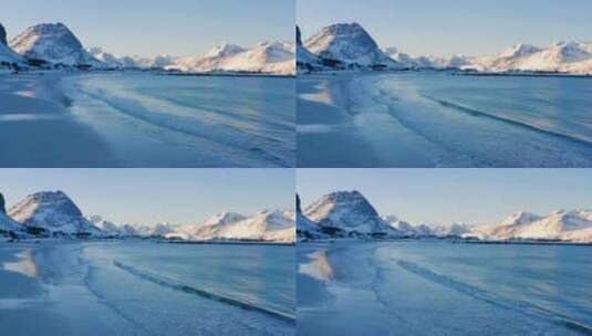 冰峰下的海滩高清在线视频素材下载