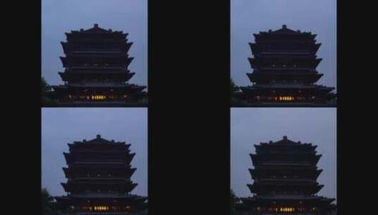 大明湖夜景高清在线视频素材下载