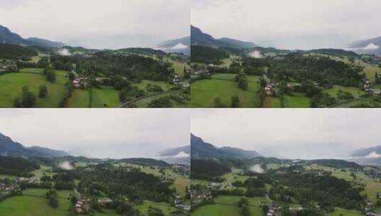 阿尔卑斯山谷的小村庄高清在线视频素材下载