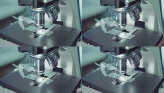 特写实验室技术人员使用显微镜高清在线视频素材下载