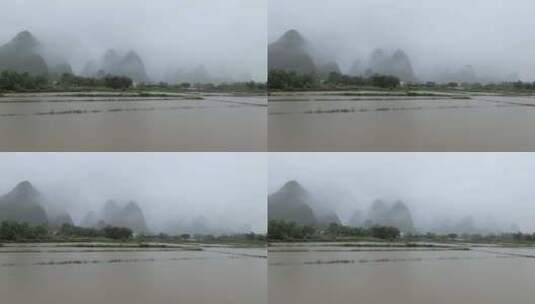 连续强降雨上涨的河水 洪峰 洪水高清在线视频素材下载