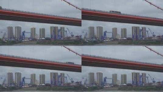 实拍车辆驶过至喜长江大桥高清在线视频素材下载