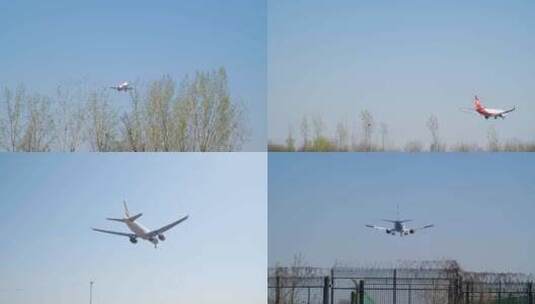 各种航空公司飞机降落合集4K高清在线视频素材下载