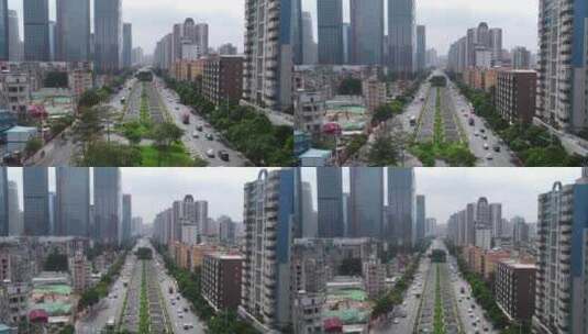广州黄埔大道交通航拍高清在线视频素材下载