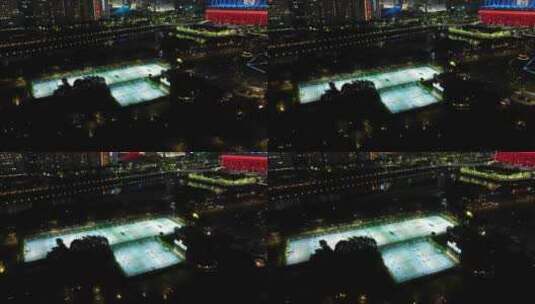 广州网球场夜景高清在线视频素材下载