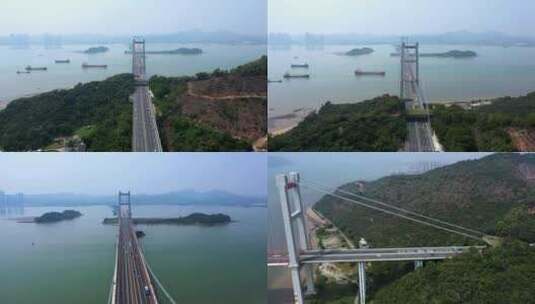 东莞虎门大桥航拍合集高清在线视频素材下载
