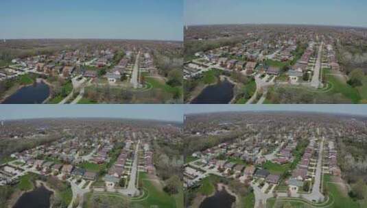无人机拍摄小镇全貌高清在线视频素材下载