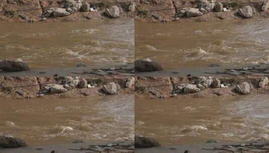 河流 流水 水面 奔流 江河 波涛 波浪翻滚高清在线视频素材下载