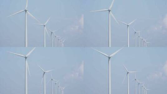 蓝天白云风力发电场风车高清在线视频素材下载