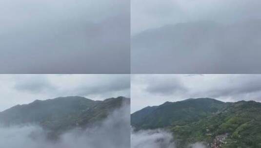 自然风景山区清晨云海翻腾直录4K航拍唯美高清在线视频素材下载