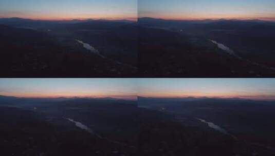 日落时扎维多维奇山谷的圆形照片——神奇的波斯尼亚石球的地方高清在线视频素材下载