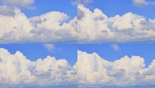 蓝天白云晴空空境 流动的云 时间变化高清在线视频素材下载