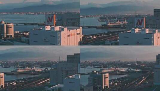 日本函馆航拍高清在线视频素材下载