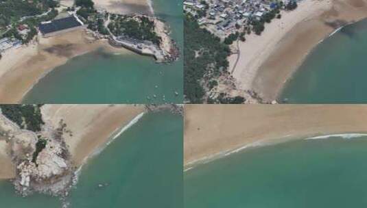 俯拍沙滩海浪高清在线视频素材下载