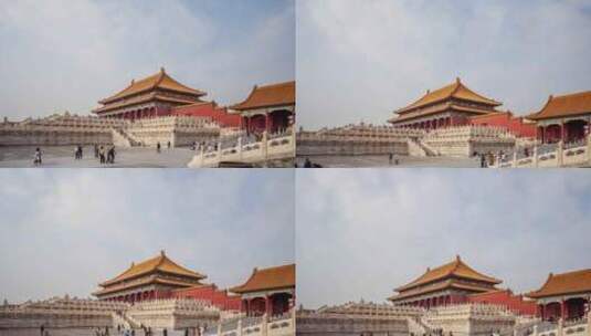 北京故宫太和殿风云上摇镜头延时高清在线视频素材下载