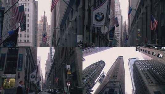 国外繁忙的街头 美国华尔街 上班 都市高清在线视频素材下载