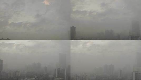 城市浓雾清晨高清在线视频素材下载