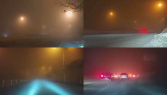 夜晚大雾高清在线视频素材下载