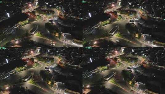 原创 印尼日惹城市建筑夜景航拍风光高清在线视频素材下载