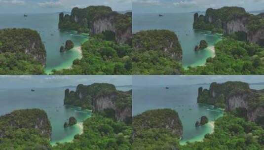 4K HDR泰国甲米洪岛海滨自然风光航拍高清在线视频素材下载