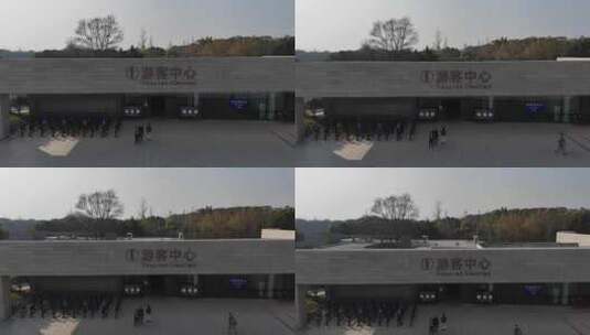 4k航拍四川广汉三星堆博物馆游客中心高清在线视频素材下载