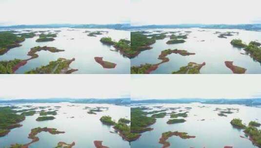 杭州千岛湖晨曦航拍高清在线视频素材下载