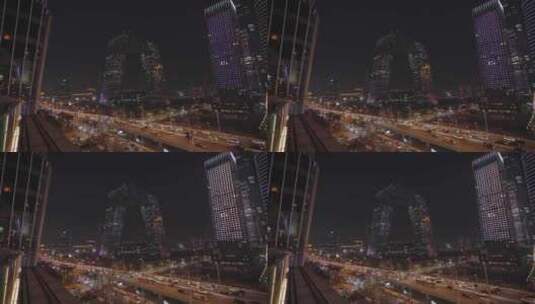 北京大裤衩中央电视台夜景4K高清在线视频素材下载