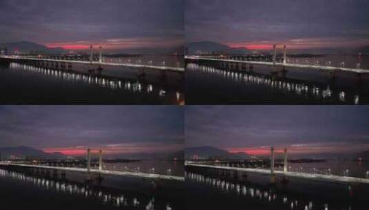 日暮时分的福州金山大桥高清在线视频素材下载