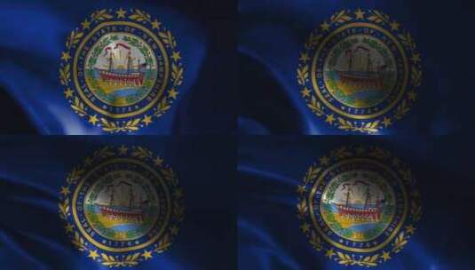 新罕布什尔州挥舞旗帜。新罕布什尔州挥舞旗高清在线视频素材下载