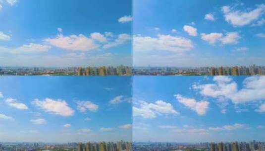 城市蓝天白云风景延时摄影视频素材高清在线视频素材下载