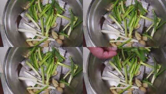 葱姜香料腌制带鱼去腥 (5)高清在线视频素材下载