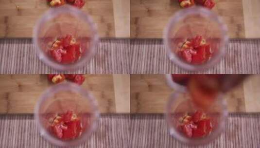 厨师榨汁制作番茄汁 (4)高清在线视频素材下载