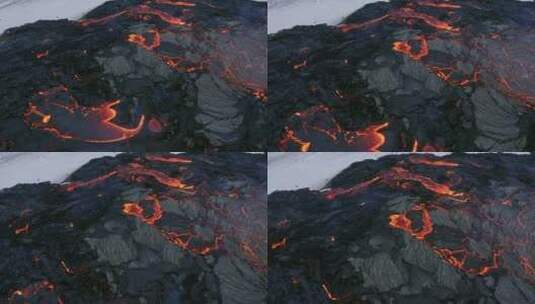 航拍火山景观高清在线视频素材下载