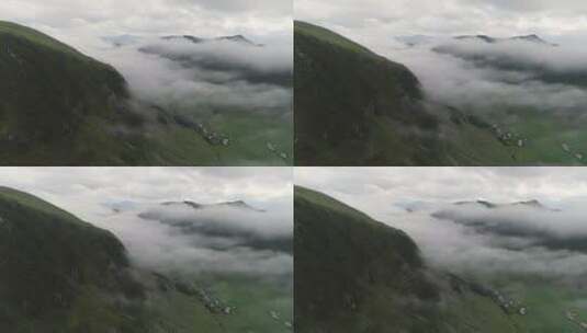 山谷上云的航拍 高清在线视频素材下载